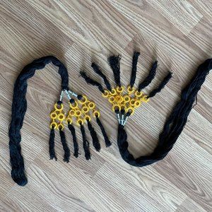 Lot of 2 Paranda Hair Braided Black/Yellow Prandi Women Hair Accessory New